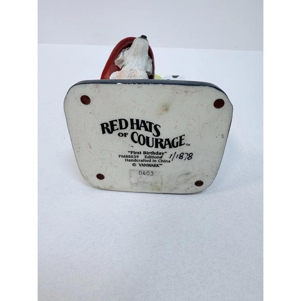 Red Hats of Courage Year 1 Birthday Firefighter Dog Dalmatian Cake Topper